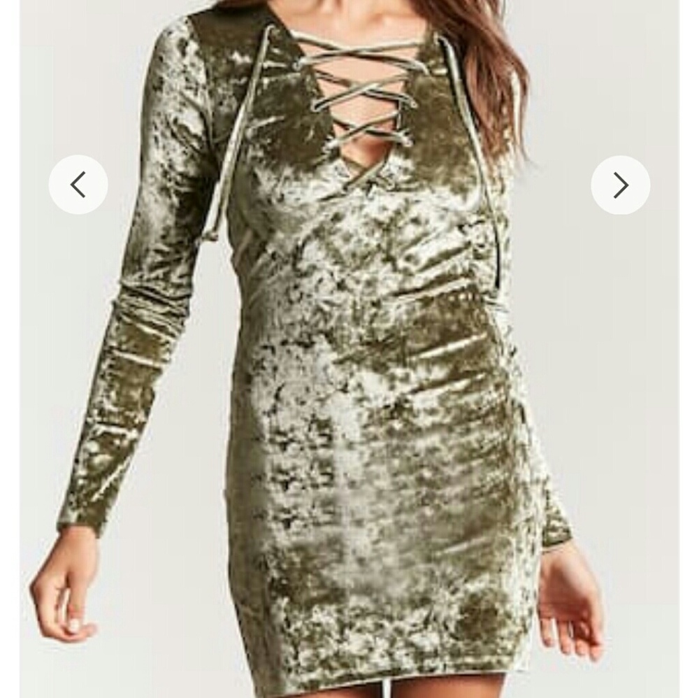 Velvet olive dress